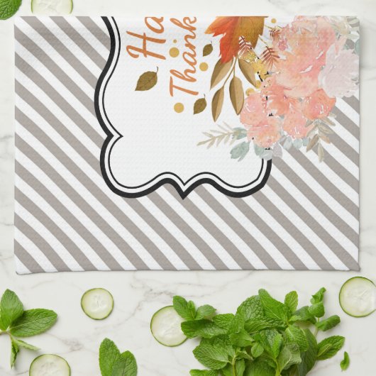 Happy Thanksgiving Pumpkin Kitchen Towel Theedoek (Gevouwen)