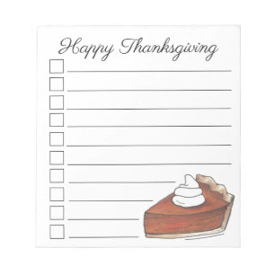 Happy Thanksgiving Pumpkin Pie Slice Checklist Notitieblok