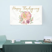 Happy Thanksgiving Pumpkin Pink en Glitter Spandoek (Beurs)