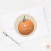 Happy Thanksgiving Pumpkin Ronde Sticker (Envelop)