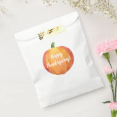 Happy Thanksgiving Pumpkin-Waterverf Bedankzakje (Gezegeld)