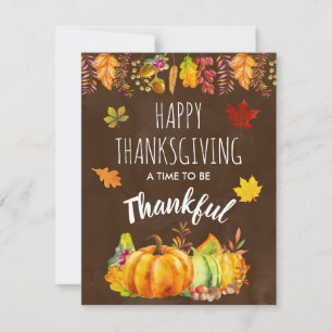 Happy Thanksgiving Pumpkins en Autumn Foliage Feestdagenkaart