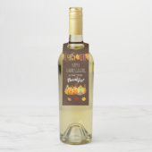 Happy Thanksgiving Pumpkins en Autumn Foliage Flessenhanger (Op fles)