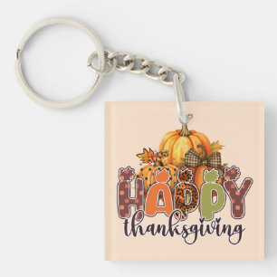 Happy Thanksgiving Pumpkins Sleutelhanger