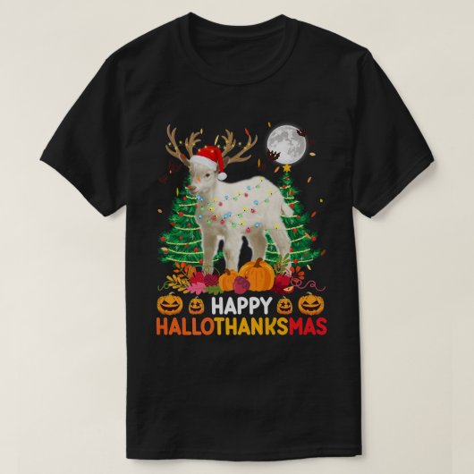 Happy Thanksgiving Ragdoll Funny Goat Happy Hallot T-shirt (Design voorkant)