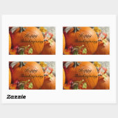 Happy Thanksgiving Rechthoek Pompoen Stickers (Vel)