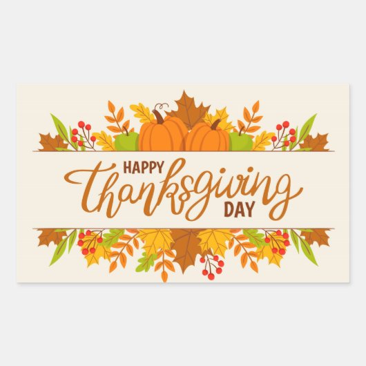 Happy Thanksgiving Rechthoekige Sticker (Voorkant)