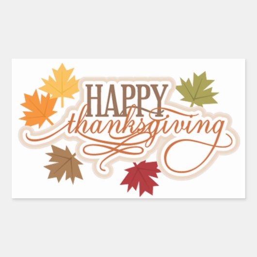 Happy Thanksgiving Rechthoekige Sticker (Voorkant)