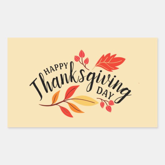Happy Thanksgiving Rechthoekige Sticker (Voorkant)