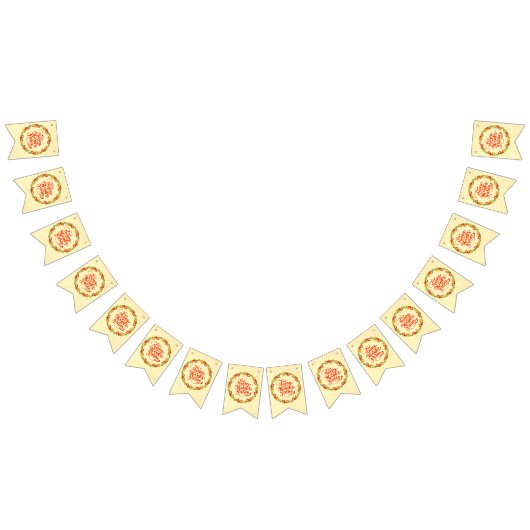 Happy Thanksgiving Red Gold Wreath Vlaggetjes (Alle)