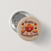 Happy Thanksgiving Ronde Button 3,2 Cm (Voorkant /achterkant)