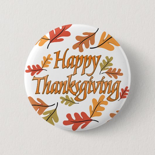 Happy Thanksgiving Ronde Button 5,7 Cm (Voorkant)