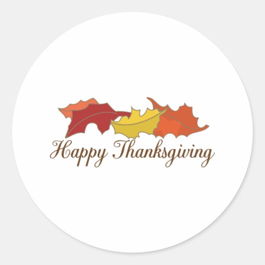 Happy Thanksgiving Ronde Sticker (Voorkant)