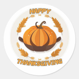 Happy Thanksgiving Ronde Sticker
