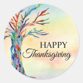 Happy Thanksgiving Ronde Sticker (Voorkant)