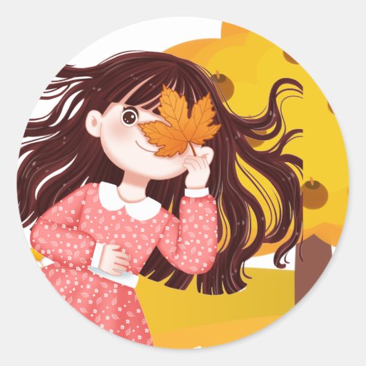 Happy Thanksgiving Ronde Sticker (Voorkant)