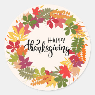 Happy Thanksgiving Ronde Sticker