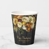 Happy Thanksgiving rustieke herfst hout Thanksgivi Papieren Bekers (Voorkant)