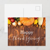 Happy Thanksgiving, rustieke houten vakantie eenvo Briefkaart (Voorkant / Achterkant)