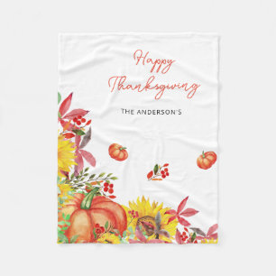 Happy Thanksgiving rustieke Sinaasappel pompoenen Fleece Deken