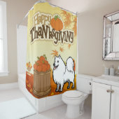 Happy Thanksgiving Samoyed Douchegordijn (In situ)