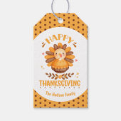 Happy Thanksgiving Schattige Turkije Cadeau Labels Cadeaulabel (Voorkant)