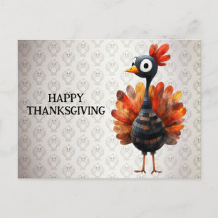 Happy Thanksgiving Schattigee kleurrijke Baby Turk Briefkaart