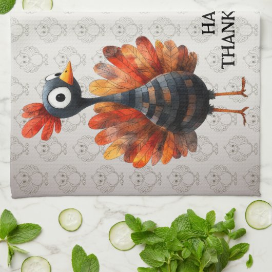 Happy Thanksgiving Schattigee kleurrijke Baby Turk Theedoek (Gevouwen)