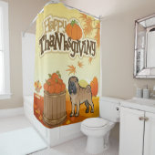 Happy Thanksgiving Shar Pei Douchegordijn (In situ)
