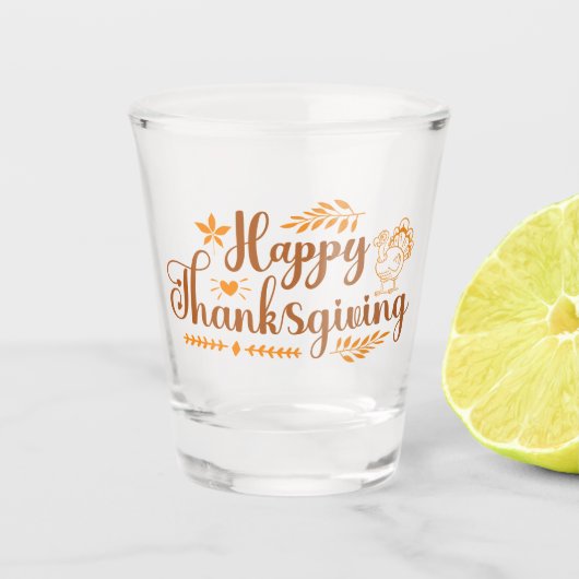 Happy Thanksgiving Shot Glas (Voorkant)