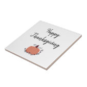 Happy Thanksgiving Sinaasappel Pumpkin Tegeltje (Zijkant)