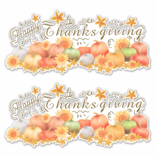 Happy Thanksgiving Sticker (Voorkant)