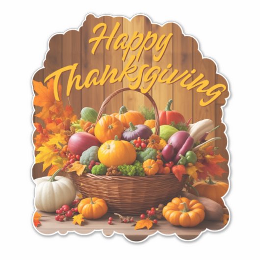 Happy Thanksgiving Sticker (Voorkant)