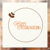Happy Thanksgiving text leaf circle Raamsticker (Vel 2)