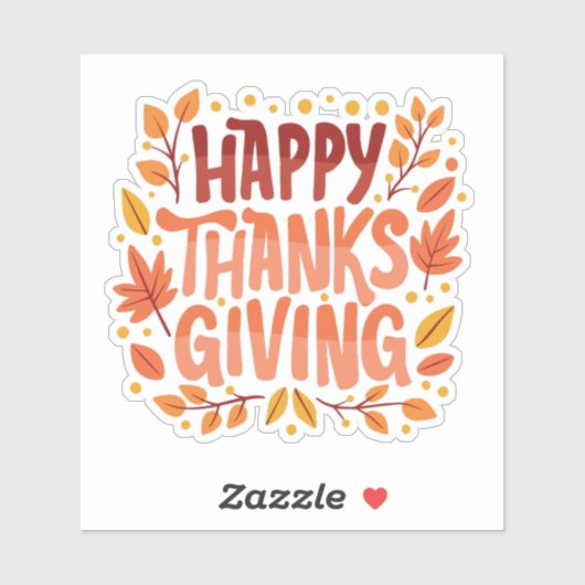 Happy Thanksgiving Thanksgiving Dag Sticker (Vel)