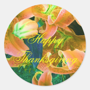 "Happy Thanksgiving" ticker Ronde Sticker