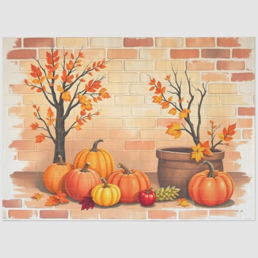 Happy Thanksgiving Trendy Mooie Herfst Tissuepapier (Voorkant)