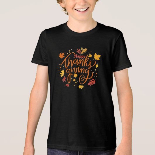 Happy Thanksgiving Tri-Blend Shirt (Voorkant)