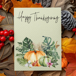 Happy Thanksgiving Tropical Pumpkin Briefkaart