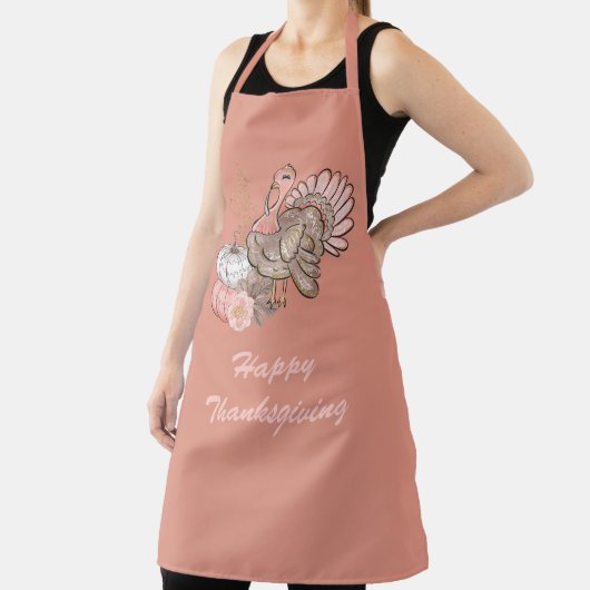Happy Thanksgiving Turkey Apron Schort (Insitu)