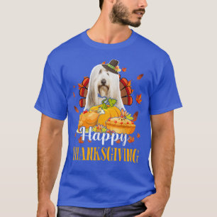 Happy Thanksgiving Turkey Bearded Collie Herfst Pu T-shirt