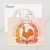 Happy Thanksgiving Turkey Briefkaart (Voorkant / Achterkant)