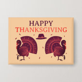 Happy Thanksgiving Turkey Button (Voorkant)