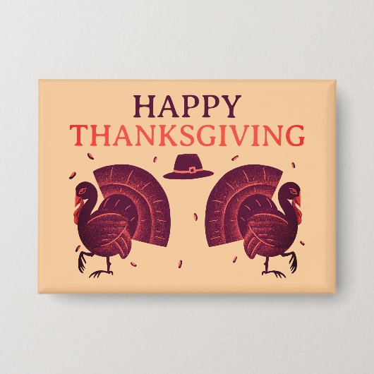 Happy Thanksgiving Turkey Button (Voorkant)