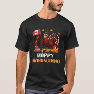 Happy Thanksgiving Turkey Canada vlag Canadese vla T-shirt