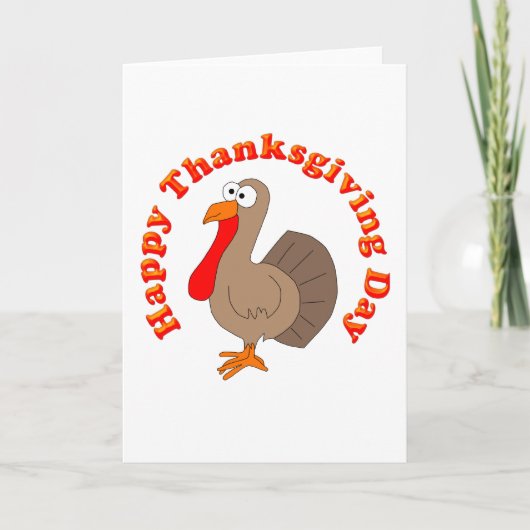 Happy Thanksgiving Turkey Card Feestdagen Kaart (Voorkant)