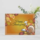 Happy Thanksgiving Turkey Dinner Invitations Kaart (Staand voorkant)