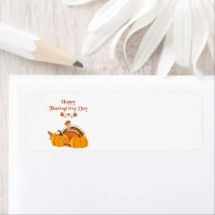 Happy Thanksgiving turkey Etiket