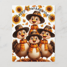 Happy Thanksgiving Turkey Family Card Briefkaart