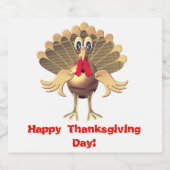 Happy Thanksgiving Turkey, gepersonaliseerd Likeurfles Etiket (Enkel label)
